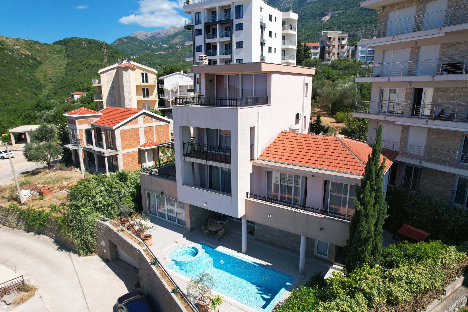 Bečići'de Havuzlu Deniz Manzaralı Villa