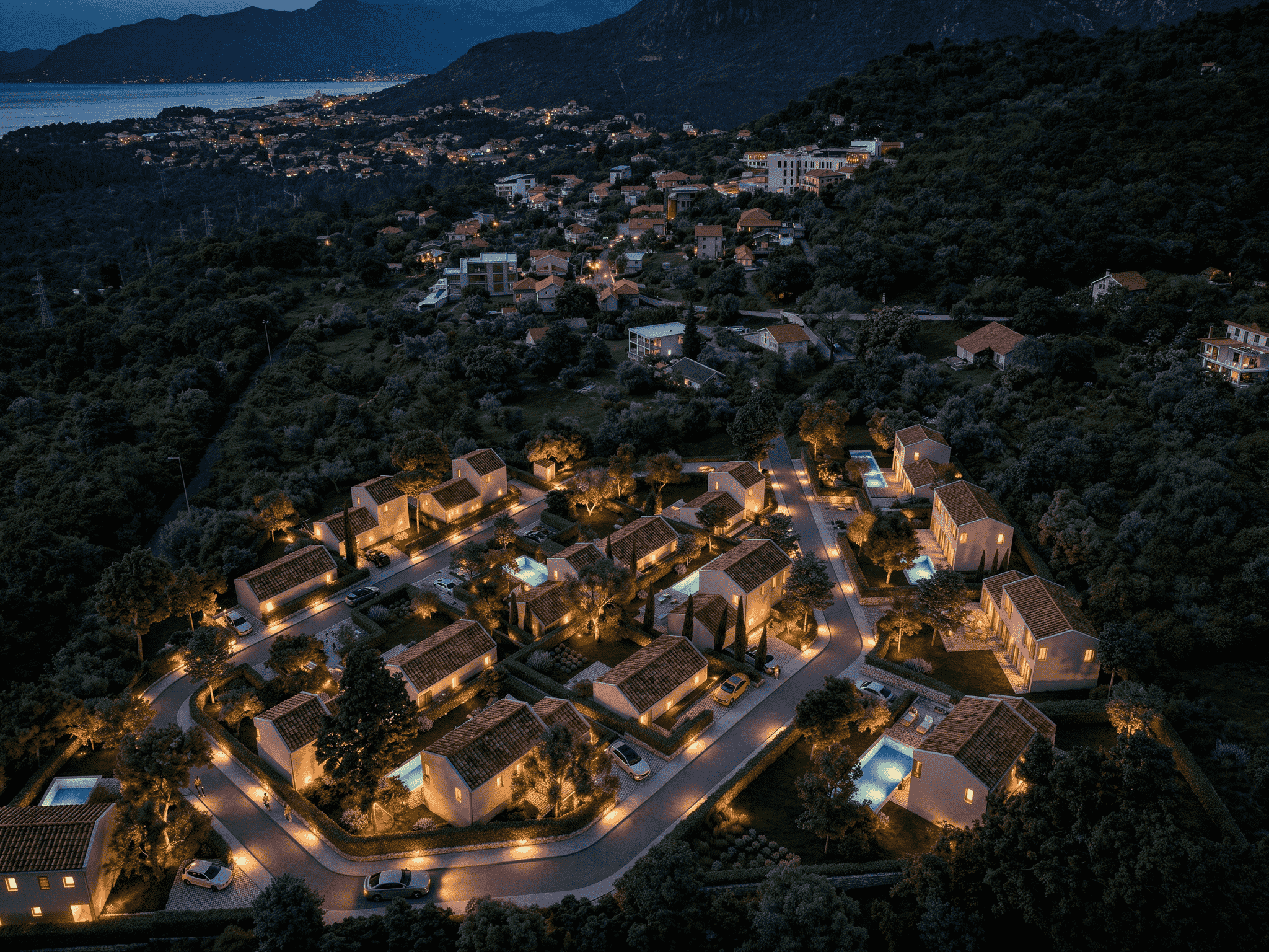 CROWN Tivat Residences בקאוואץ', קוטור: וילות מודרניות עם בריכות וחניה - תמונה 7
