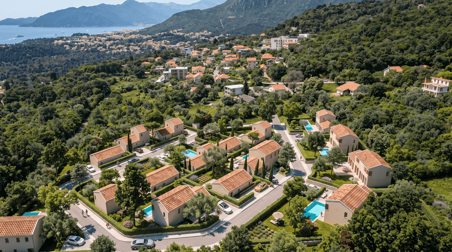 CROWN Tivat Residences u Kavaču, Kotor: moderne vile sa bazenima i parkingom — 2