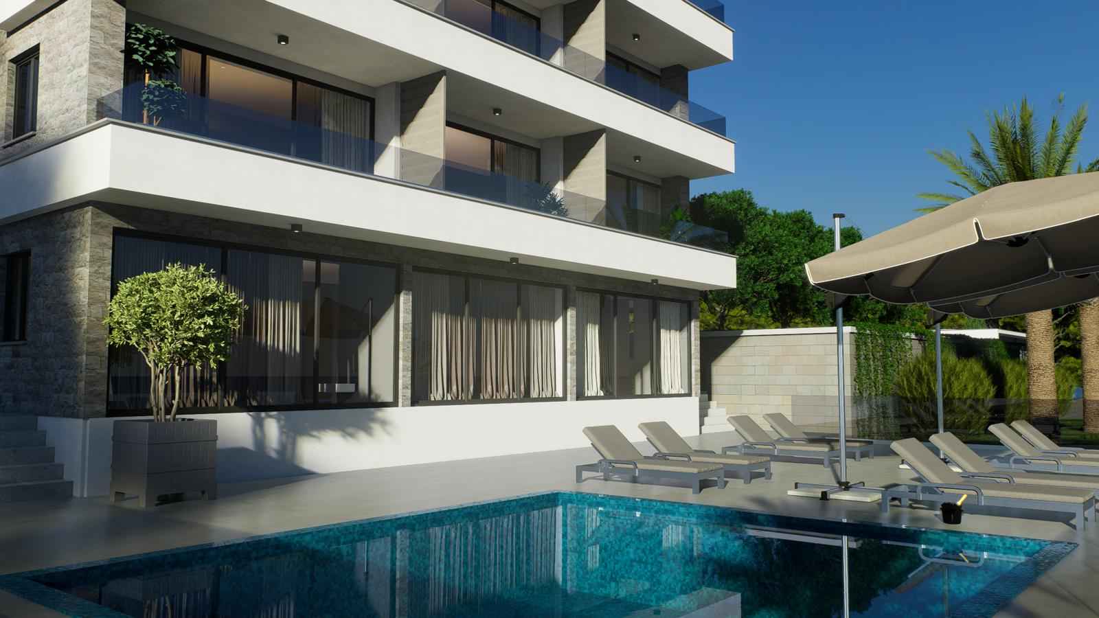 مجمع سكني مكون من 5 طوابق مع مسبح وإطلالة بانورامية على البحر في دوبري فودي