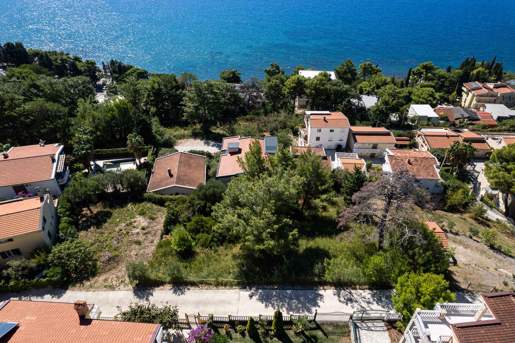Şušanj'da Deniz Manzaralı, Plaja 150 m Uzaklıkta, 950 m² Arsa
