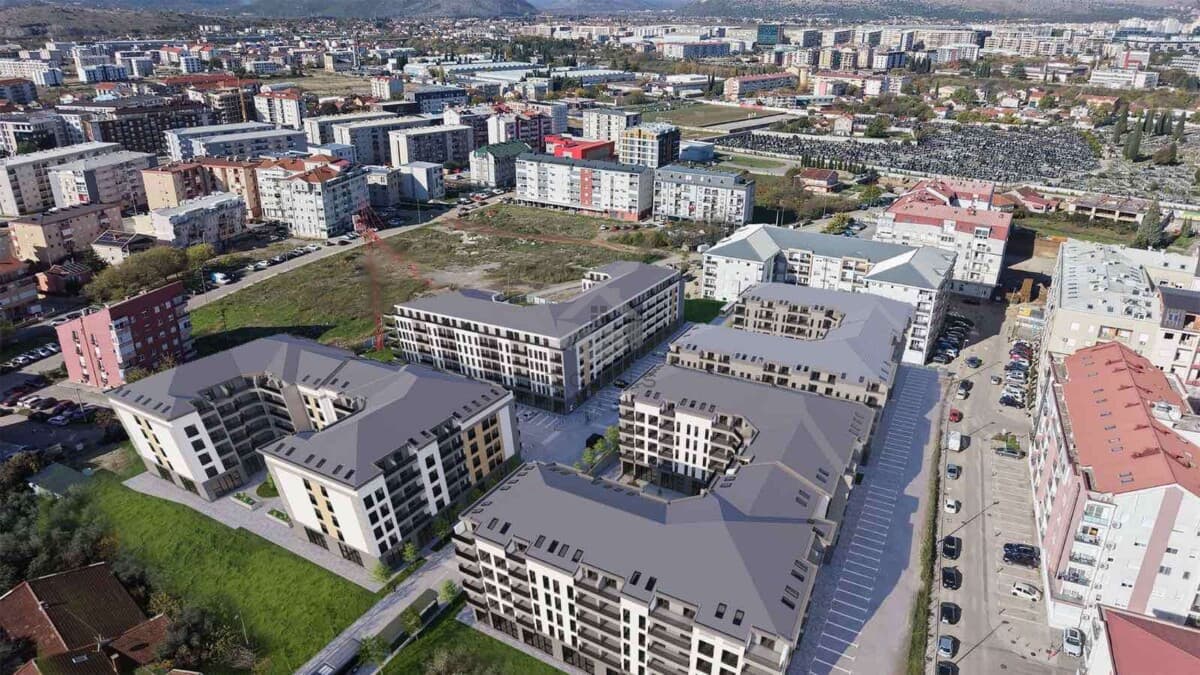 Ljubović, Podgorica'da İnşaat Halindeki Yeni Konut Projesinde 1+1 Daire 47 m2