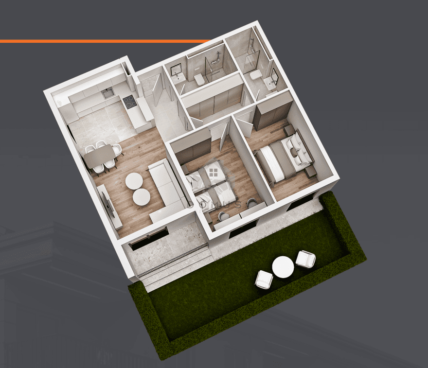 Podgorica, Donja Gorica'da Otoparklı 2+1 Daire 70 m² - Görsel 4