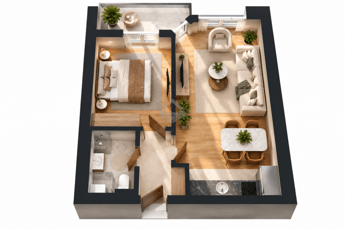 Mieszkanie z 1 sypialnią 47 m² w budowie, Zagorič, Podgorica - Zdjęcie 3