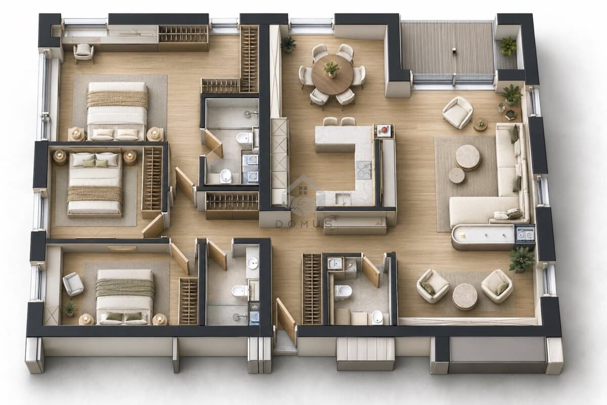 Luxuriöse Wohnung mit 2 Schlafzimmern, 140 m², im Bau, Tološi, Podgorica - Bild 4