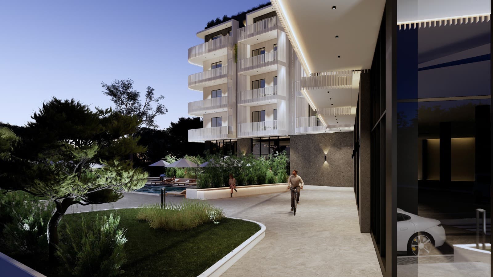 Yüzme Havuzlu Modern Bina - Görsel 4