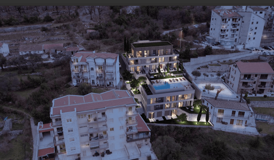 Dobrota'da Havuzlu, Yeşil Vaha ve Deniz Manzaralı Modern Konutlar — 2