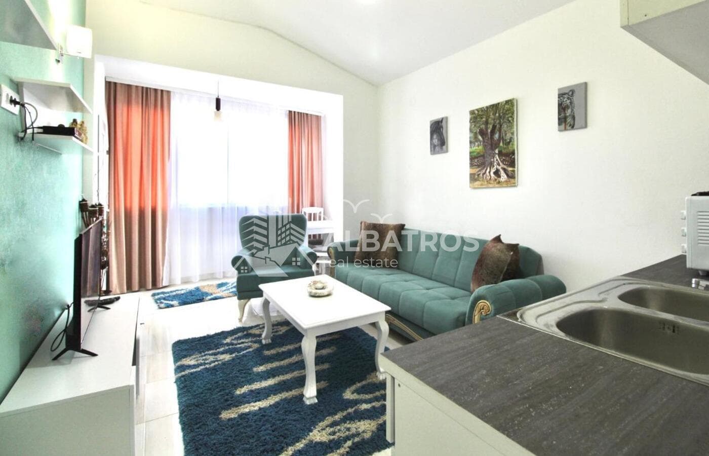 Bar, Bjeliši'de Kiralık 40 m² 1+1 Daire