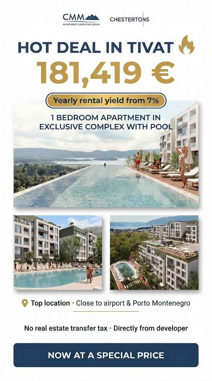 Tivat Yakınında Yeşil Manzaralı Modern Daireler — 2