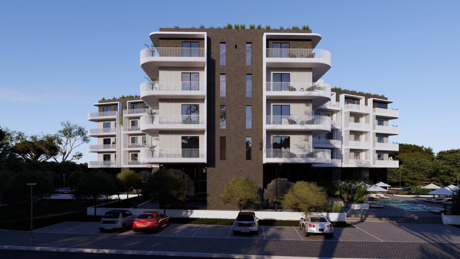 Yüzme Havuzlu Modern Bina — 2