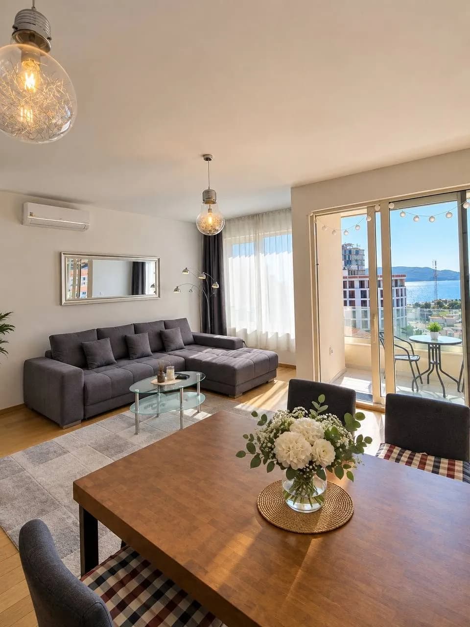 Panoramic Sea View Apartment in Becici, 250m from Beach