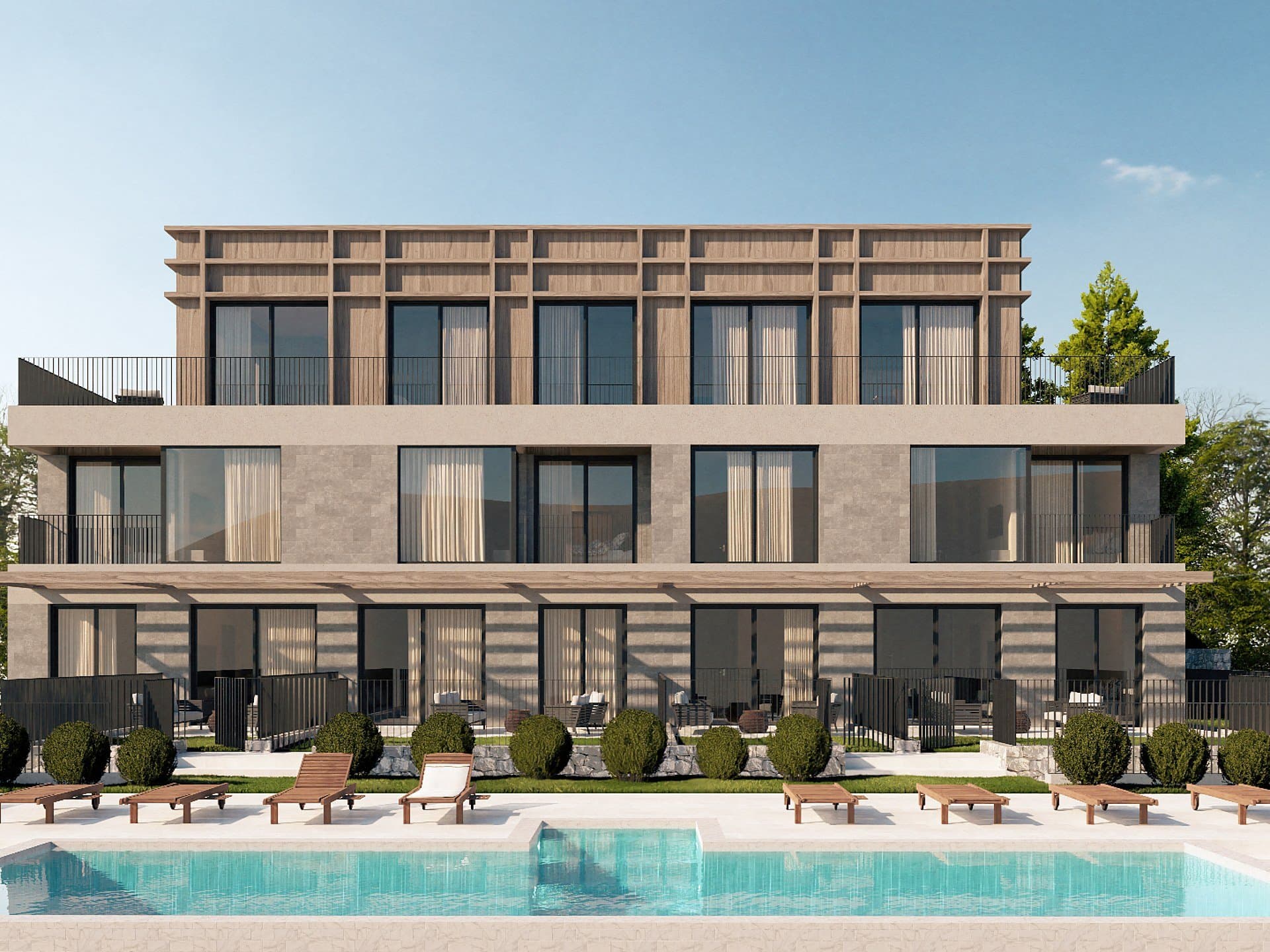 Projekt i Ri me Pishinë dhe Pamje nga Gjiri në Kotor – Dobrota: Studio, 1+1 dhe 2+1 Apartamente